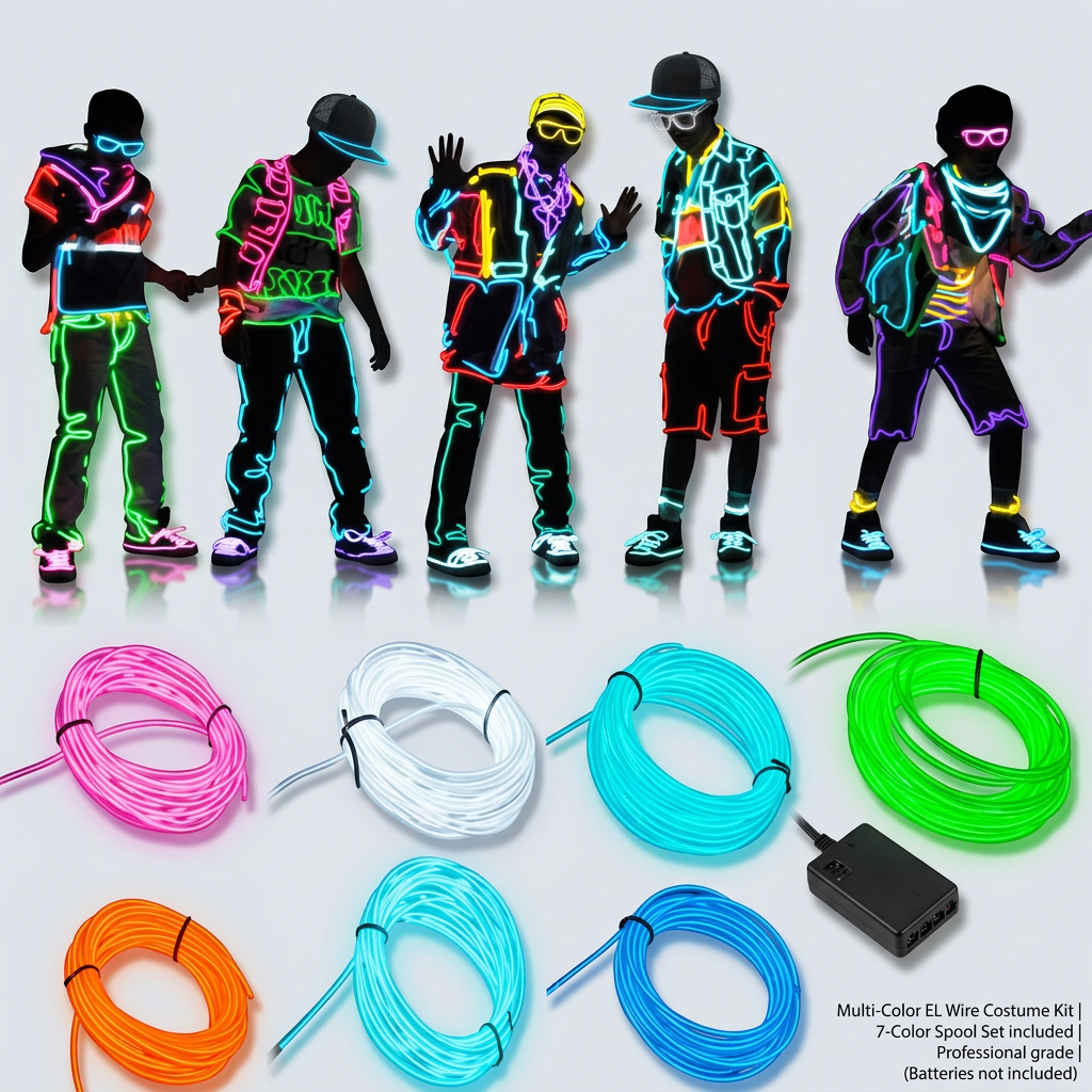 Glowing EL Wire Costume Light Kit